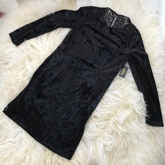 Juicy Couture Black Label Velour Lace-Back Dress - Picture 2 of 8